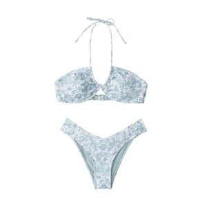 New! Abercrombie & Halter Triangle Bikini Top and Pleated High Leg Bottom